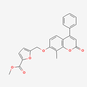B2384472 Methyl 5-[(8-methyl-2-oxo-4-phenylchromen-7-yl)oxymethyl]furan-2-carboxylate CAS No. 374712-00-2