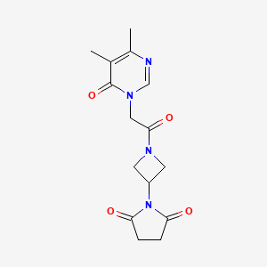 B2384481 1-(1-(2-(4,5-dimethyl-6-oxopyrimidin-1(6H)-yl)acetyl)azetidin-3-yl)pyrrolidine-2,5-dione CAS No. 1904335-31-4