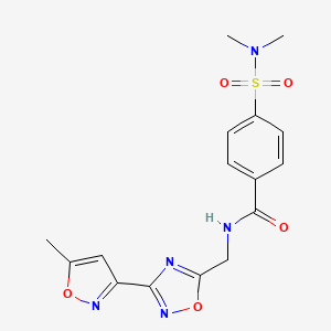 B2384482 4-(N,N-dimethylsulfamoyl)-N-((3-(5-methylisoxazol-3-yl)-1,2,4-oxadiazol-5-yl)methyl)benzamide CAS No. 2034321-24-7