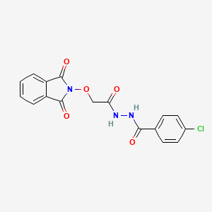 B2384490 N'-(4-chlorobenzoyl)-2-[(1,3-dioxo-1,3-dihydro-2H-isoindol-2-yl)oxy]acetohydrazide CAS No. 339105-83-8