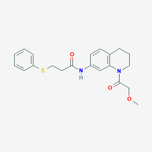 B2384492 N-(1-(2-methoxyacetyl)-1,2,3,4-tetrahydroquinolin-7-yl)-3-(phenylthio)propanamide CAS No. 1206986-35-7