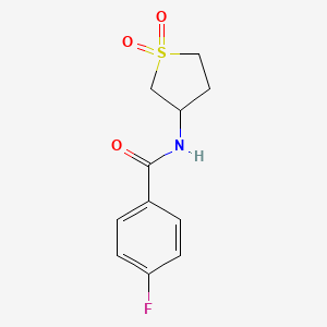 B2384497 N-(1,1-dioxo-1lambda6-thiolan-3-yl)-4-fluorobenzamide CAS No. 874788-26-8