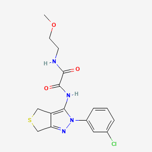 B2384502 N'-[2-(3-chlorophenyl)-4,6-dihydrothieno[3,4-c]pyrazol-3-yl]-N-(2-methoxyethyl)oxamide CAS No. 899742-16-6
