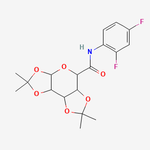 molecular formula C18H21F2NO6 B2384506 N-(2,4-二氟苯基)-4,4,11,11-四甲基-3,5,7,10,12-五氧杂三环[7.3.0.0^{2,6}]十二烷-8-甲酰胺 CAS No. 1093684-03-7
