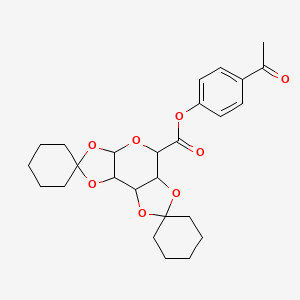 B2384507 4-acetylphenyl tetrahydro-3a'H-dispiro[cyclohexane-1,2'-bis[1,3]dioxolo[4,5-b:4',5'-d]pyran-7',1''-cyclohexane]-5'-carboxylate (non-preferred name) CAS No. 1094683-78-9