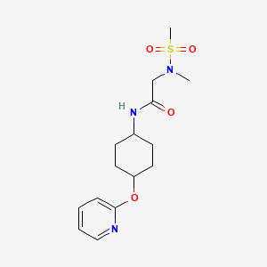 molecular formula C15H23N3O4S B2384513 2-(N-甲基甲基磺酰胺基)-N-((1r,4r)-4-(吡啶-2-基氧基)环己基)乙酰胺 CAS No. 2034246-74-5