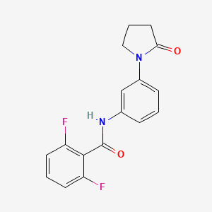 molecular formula C17H14F2N2O2 B2384515 2,6-二氟-N-[3-(2-氧代吡咯烷-1-基)苯基]苯甲酰胺 CAS No. 941201-82-7