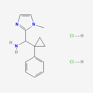 molecular formula C14H19Cl2N3 B2384522 (1-methyl-1H-imidazol-2-yl)(1-phenylcyclopropyl)methanamine dihydrochloride CAS No. 2138010-63-4