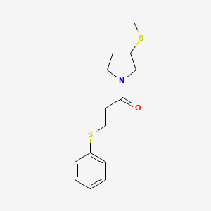molecular formula C14H19NOS2 B2384523 1-(3-(Methylthio)pyrrolidin-1-yl)-3-(phenylthio)propan-1-one CAS No. 1797316-71-2