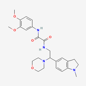 molecular formula C25H32N4O5 B2384541 N1-(3,4-二甲氧基苯基)-N2-(2-(1-甲基吲哚-5-基)-2-吗啉基乙基)草酰胺 CAS No. 922015-22-3