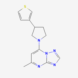 B2384552 5-Methyl-7-(3-thiophen-3-ylpyrrolidin-1-yl)-[1,2,4]triazolo[1,5-a]pyrimidine CAS No. 2380185-61-3