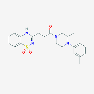 molecular formula C22H26N4O3S B2384561 3-{3-[3-甲基-4-(3-甲基苯基)哌嗪-1-基]-3-氧代丙基}-2H-1,2,4-苯并噻二嗪 1,1-二氧化物 CAS No. 1189646-90-9
