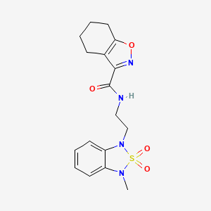 molecular formula C17H20N4O4S B2384562 N-(2-(3-甲基-2,2-二氧化苯并[c][1,2,5]噻二唑-1(3H)-基)乙基)-4,5,6,7-四氢苯并[d]异恶唑-3-甲酰胺 CAS No. 2034238-53-2