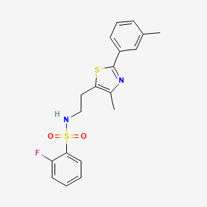 B2384574 2-fluoro-N-[2-[4-methyl-2-(3-methylphenyl)-1,3-thiazol-5-yl]ethyl]benzenesulfonamide CAS No. 873010-45-8