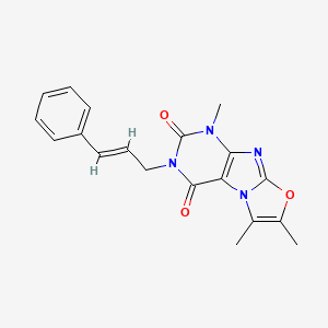 molecular formula C19H18N4O3 B2384576 3-cinnamyl-1,6,7-trimethyloxazolo[2,3-f]purine-2,4(1H,3H)-dione CAS No. 899997-46-7