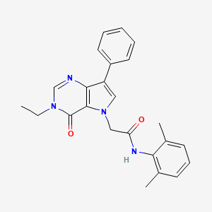 molecular formula C24H24N4O2 B2384582 N-(2,6-dimethylphenyl)-2-(3-ethyl-4-oxo-7-phenyl-3,4-dihydro-5H-pyrrolo[3,2-d]pyrimidin-5-yl)acetamide CAS No. 1251650-22-2