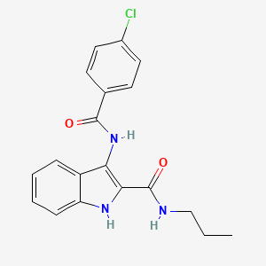 molecular formula C19H18ClN3O2 B2384584 3-(4-chlorobenzamido)-N-propyl-1H-indole-2-carboxamide CAS No. 1189651-40-8