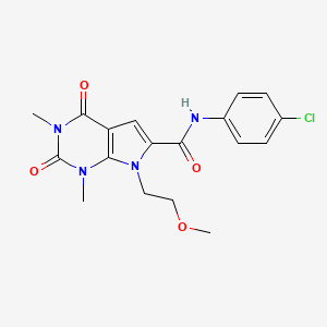 molecular formula C18H19ClN4O4 B2384585 N-(4-氯苯基)-7-(2-甲氧基乙基)-1,3-二甲基-2,4-二氧代-2,3,4,7-四氢-1H-吡咯并[2,3-d]嘧啶-6-甲酰胺 CAS No. 1021023-12-0