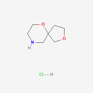 molecular formula C7H14ClNO2 B2384590 盐酸2,6-二氧杂-9-氮杂-螺[4.5]癸烷 CAS No. 2177263-79-3