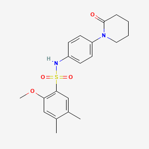molecular formula C20H24N2O4S B2384600 2-methoxy-4,5-dimethyl-N-(4-(2-oxopiperidin-1-yl)phenyl)benzenesulfonamide CAS No. 941873-70-7