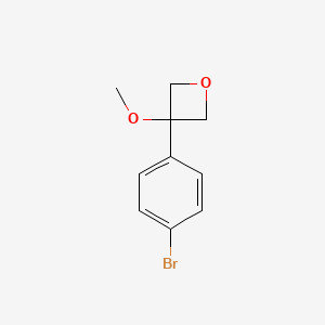 molecular formula C10H11BrO2 B2384605 3-(4-Bromophenyl)-3-methoxyoxetane CAS No. 1838654-25-3
