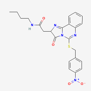 molecular formula C23H23N5O4S B2384610 N-butyl-2-[5-[(4-nitrophenyl)methylsulfanyl]-3-oxo-2H-imidazo[1,2-c]quinazolin-2-yl]acetamide CAS No. 958613-00-8