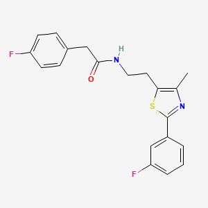 molecular formula C20H18F2N2OS B2384612 2-(4-fluorophenyl)-N-[2-[2-(3-fluorophenyl)-4-methyl-1,3-thiazol-5-yl]ethyl]acetamide CAS No. 933249-01-5