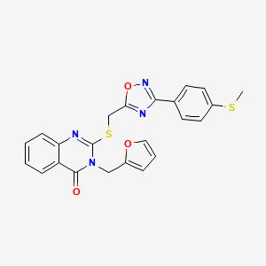 3-(furan-2-ylmethyl)-2-(((3-(4-(methylthio)phenyl)-1,2,4-oxadiazol-5-yl)methyl)thio)quinazolin-4(3H)-one