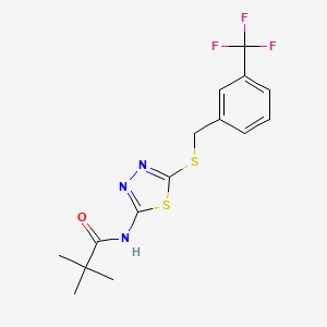 N-(5-((3-(trifluoromethyl)benzyl)thio)-1,3,4-thiadiazol-2-yl)pivalamide