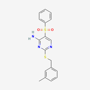 2-((3-Methylbenzyl)thio)-5-(phenylsulfonyl)pyrimidin-4-amine