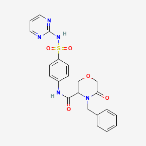 4-benzyl-5-oxo-N-(4-(N-(pyrimidin-2-yl)sulfamoyl)phenyl)morpholine-3-carboxamide