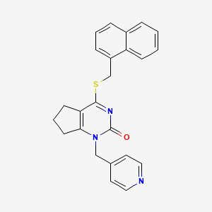 4-((naphthalen-1-ylmethyl)thio)-1-(pyridin-4-ylmethyl)-6,7-dihydro-1H-cyclopenta[d]pyrimidin-2(5H)-one