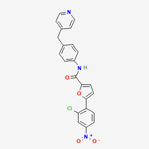 molecular formula C23H16ClN3O4 B2384636 5-(2-chloro-4-nitrophenyl)-N-[4-(pyridin-4-ylmethyl)phenyl]furan-2-carboxamide CAS No. 627041-39-8