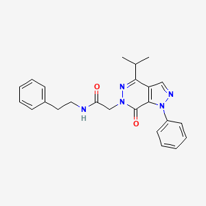 molecular formula C24H25N5O2 B2384638 2-(4-isopropyl-7-oxo-1-phenyl-1H-pyrazolo[3,4-d]pyridazin-6(7H)-yl)-N-phenethylacetamide CAS No. 946332-12-3