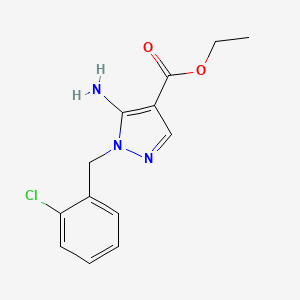 molecular formula C13H14ClN3O2 B2384641 ethyl 5-amino-1-(2-chlorobenzyl)-1H-pyrazole-4-carboxylate CAS No. 879460-37-4