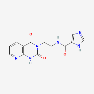 molecular formula C13H12N6O3 B2384643 N-(2-(2,4-二氧代-1,2-二氢吡啶并[2,3-d]嘧啶-3(4H)-基)乙基)-1H-咪唑-5-甲酰胺 CAS No. 2034413-08-4