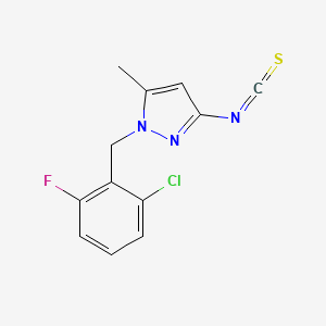 molecular formula C12H9ClFN3S B2384646 1-(2-chloro-6-fluorobenzyl)-3-isothiocyanato-5-methyl-1H-pyrazole CAS No. 1001519-10-3