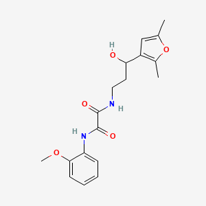 molecular formula C18H22N2O5 B2384648 N1-(3-(2,5-dimethylfuran-3-yl)-3-hydroxypropyl)-N2-(2-methoxyphenyl)oxalamide CAS No. 1421513-44-1