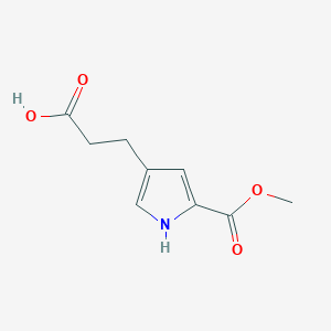 molecular formula C9H11NO4 B2384653 3-(5-(methoxycarbonyl)-1H-pyrrol-3-yl)propanoic acid CAS No. 202409-05-0