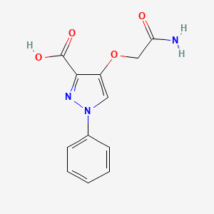 B2384659 4-(carbamoylmethoxy)-1-phenyl-1H-pyrazole-3-carboxylic acid CAS No. 1152625-33-6