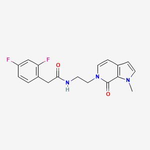 B2384665 2-(2,4-difluorophenyl)-N-(2-(1-methyl-7-oxo-1H-pyrrolo[2,3-c]pyridin-6(7H)-yl)ethyl)acetamide CAS No. 2034378-92-0