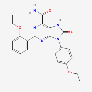 molecular formula C22H21N5O4 B2384669 2-(2-乙氧基苯基)-9-(4-乙氧基苯基)-8-氧代-8,9-二氢-7H-嘌呤-6-甲酰胺 CAS No. 898442-50-7