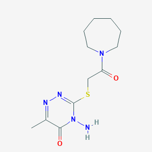 molecular formula C12H19N5O2S B2384696 4-Amino-3-[2-(azepan-1-yl)-2-oxoethyl]sulfanyl-6-methyl-1,2,4-triazin-5-one CAS No. 869067-50-5