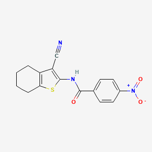 molecular formula C16H13N3O3S B2384697 N-(3-氰基-4,5,6,7-四氢-1-苯并噻吩-2-基)-4-硝基苯甲酰胺 CAS No. 297763-76-9