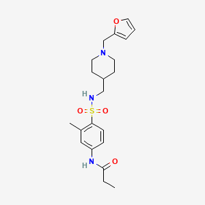 N-(4-(N-((1-(furan-2-ylmethyl)piperidin-4-yl)methyl)sulfamoyl)-3-methylphenyl)propionamide