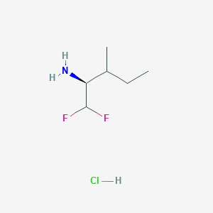 molecular formula C6H14ClF2N B2384724 (2S)-1,1-Difluoro-3-methylpentan-2-amine;hydrochloride CAS No. 2567494-29-3