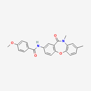 molecular formula C23H20N2O4 B2384725 N-(8,10-dimethyl-11-oxo-10,11-dihydrodibenzo[b,f][1,4]oxazepin-2-yl)-4-methoxybenzamide CAS No. 921918-66-3