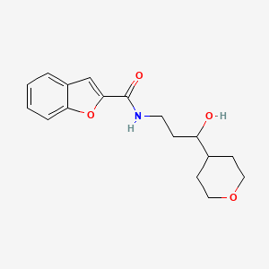 molecular formula C17H21NO4 B2384734 N-(3-hydroxy-3-(tetrahydro-2H-pyran-4-yl)propyl)benzofuran-2-carboxamide CAS No. 2034403-43-3