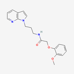 molecular formula C19H21N3O3 B2384738 N-(3-(1H-pyrrolo[2,3-b]pyridin-1-yl)propyl)-2-(2-methoxyphenoxy)acetamide CAS No. 1798525-56-0
