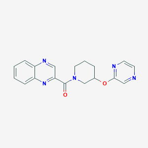 molecular formula C18H17N5O2 B2384739 (3-(Pyrazin-2-yloxy)piperidin-1-yl)(quinoxalin-2-yl)methanone CAS No. 2034579-35-4